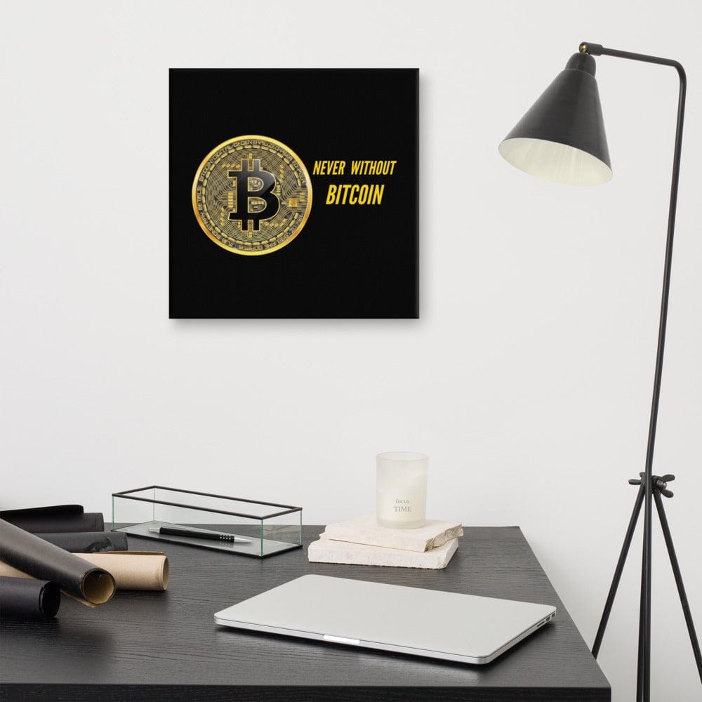 CryptoApparel.cool 16″×16″ Bitcoin Canvas