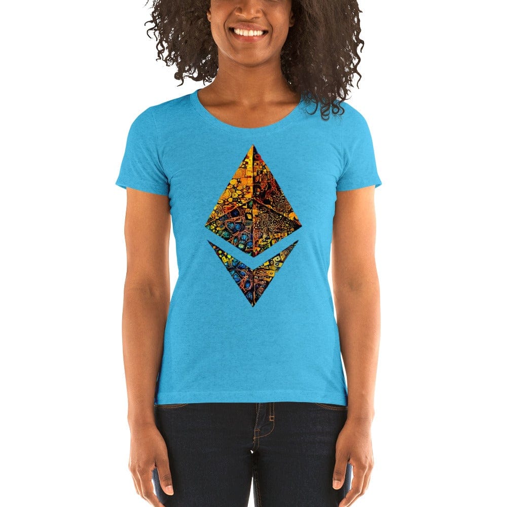 CryptoApparel.cool Aqua Triblend / S Ladies' short sleeve Ethereum t-shirt