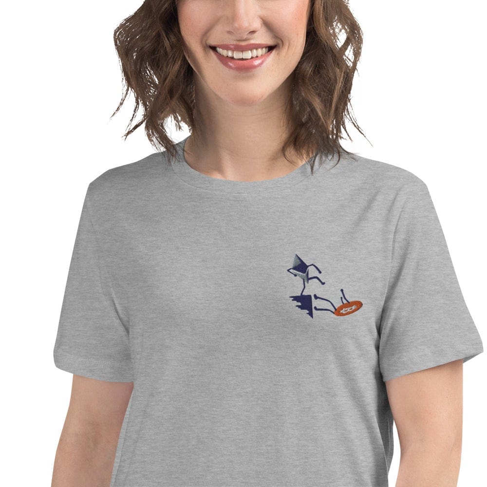 CryptoApparel.cool Athletic Heather / S Women's Relaxed Crypto | Ethereum | Bitcoin T-Shirt