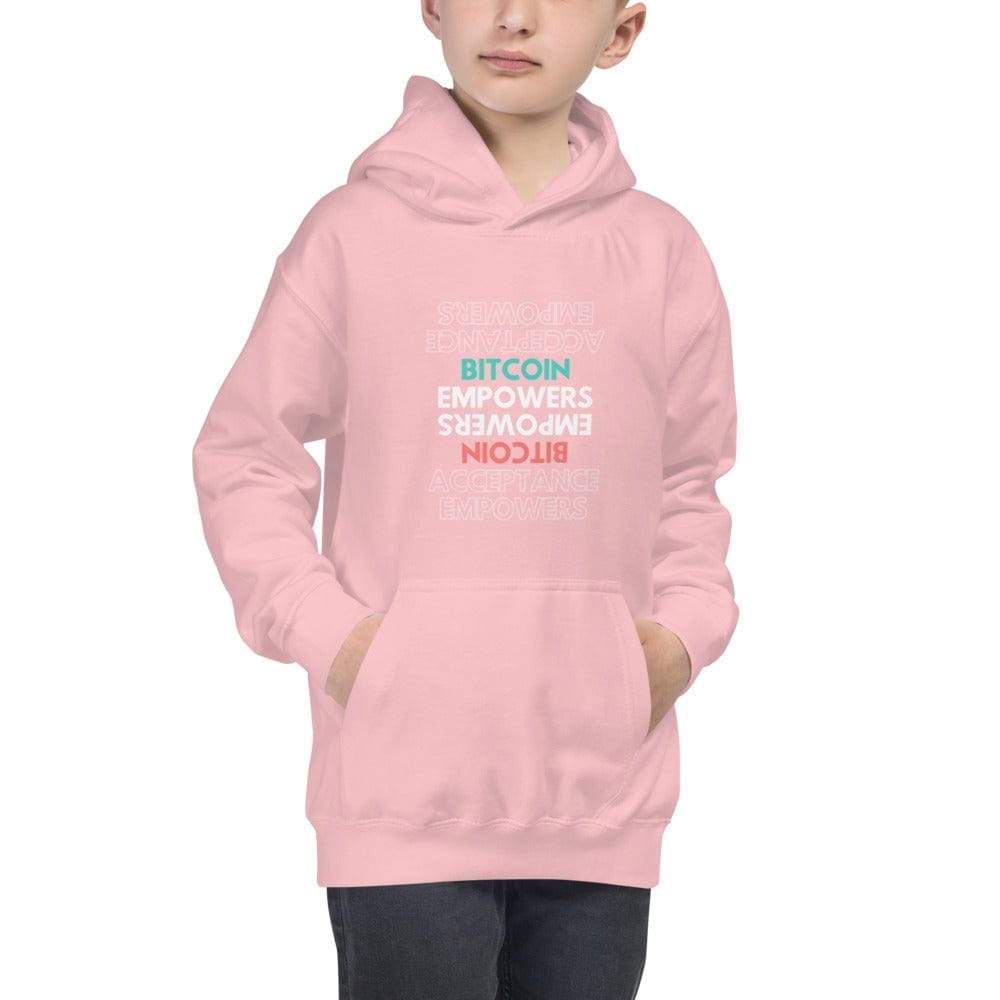 CryptoApparel.cool Baby Pink / XS Kids 'Bitcoin Empowers' Hoodie