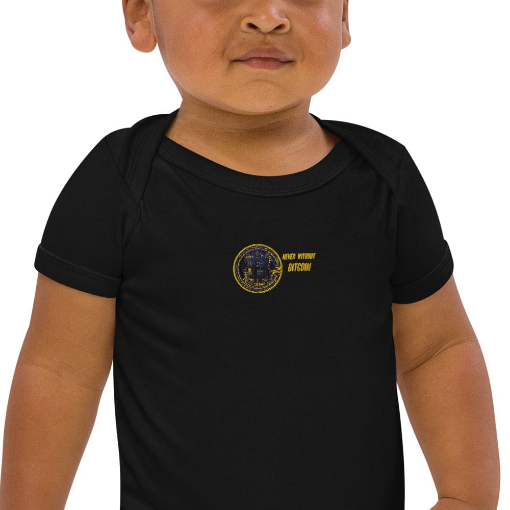CryptoApparel.cool Black / 3-6m Organic cotton Bitcoin baby bodysuit