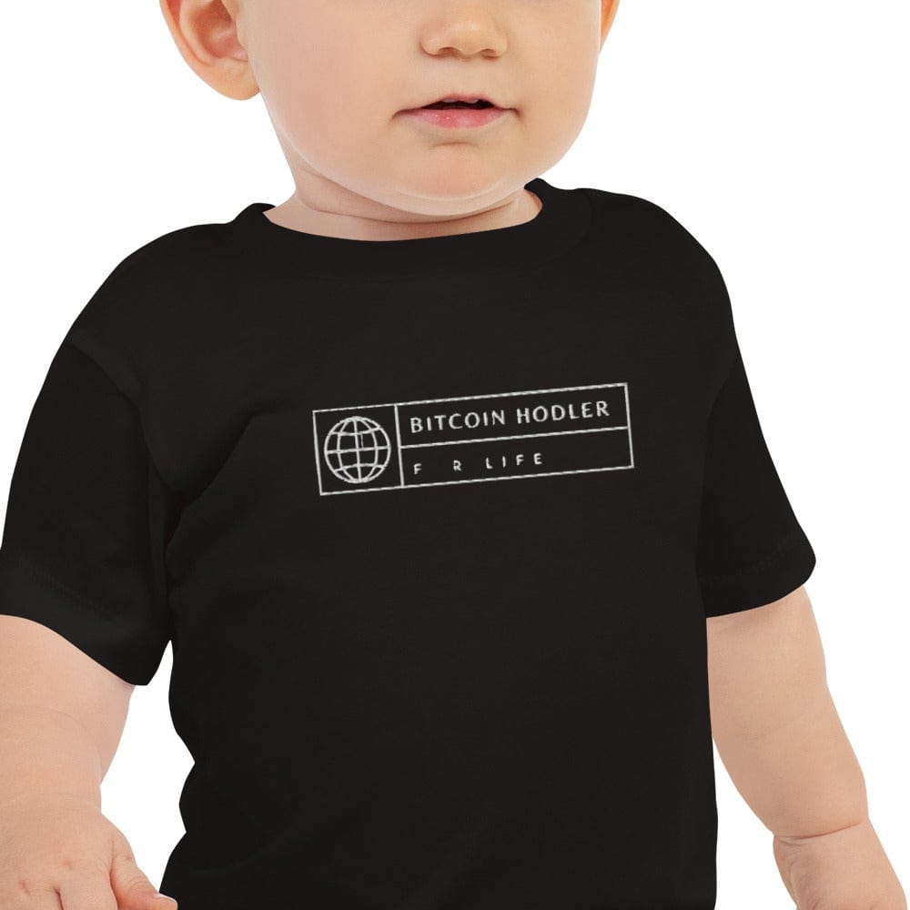 CryptoApparel.cool Black / 6-12m Bitcoin Hodler Baby Jersey Short Sleeve Tee
