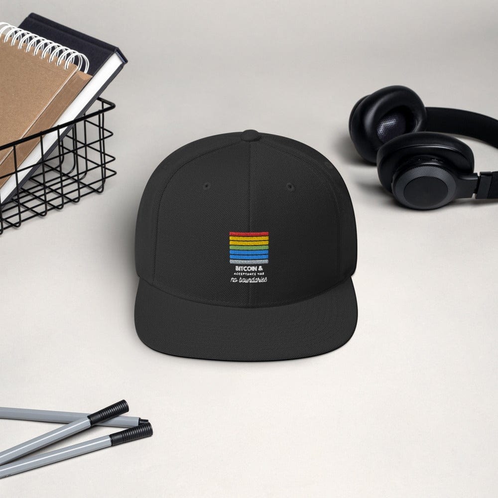 CryptoApparel.cool Black Bitcoin Gay Pride Snapback Hat