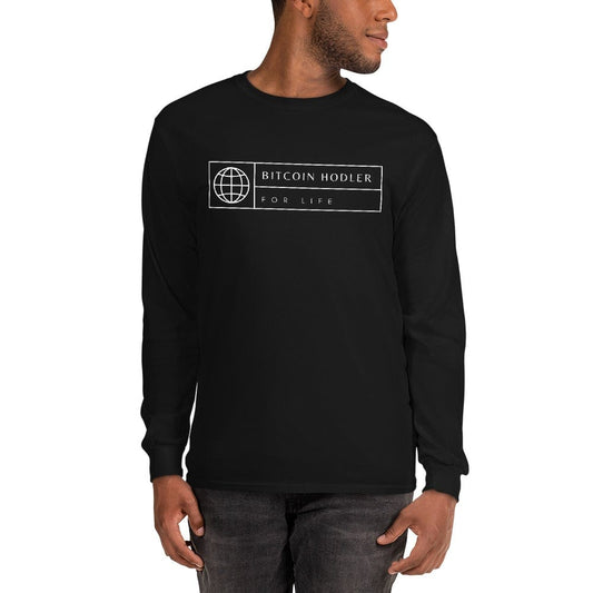 CryptoApparel.cool Black / S Men’s Long Sleeve Bitcoin Hodler Shirt