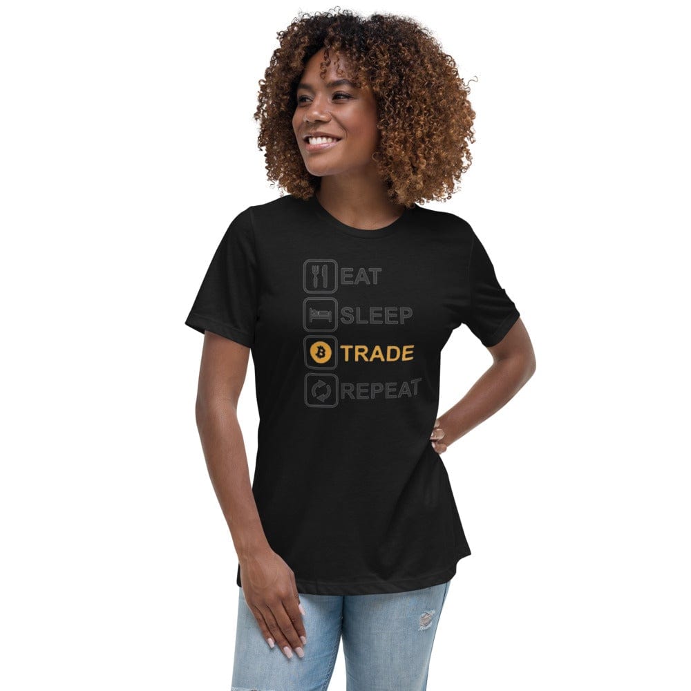 CryptoApparel.cool Black / S Women's Relaxed Crypto Trading T-Shirt