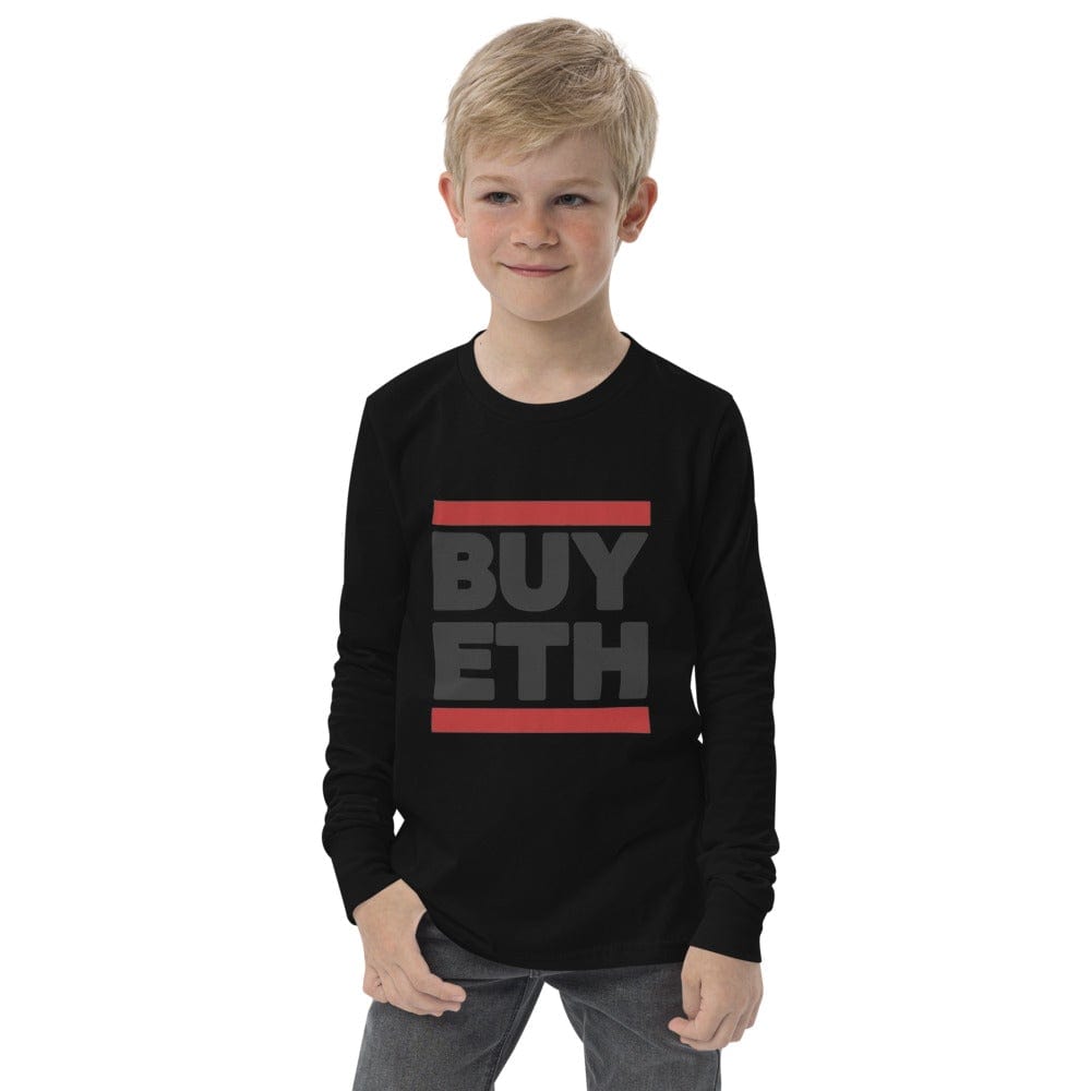 CryptoApparel.cool Black / S Youth Ethereum long sleeve tee