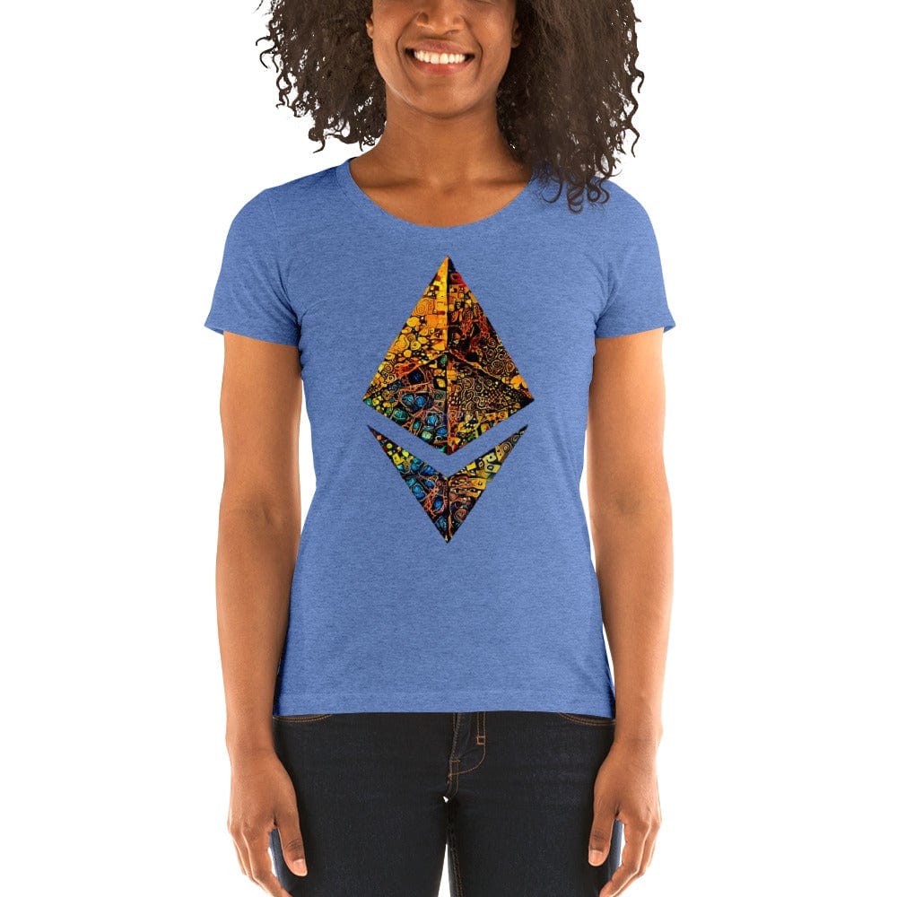 CryptoApparel.cool Blue Triblend / S Ladies' short sleeve Ethereum t-shirt
