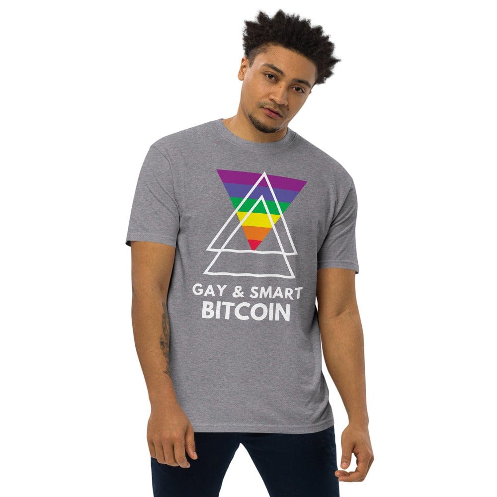 CryptoApparel.cool Carbon Grey / S Men’s premium heavyweight Bitcoin tee - Gay & Smart