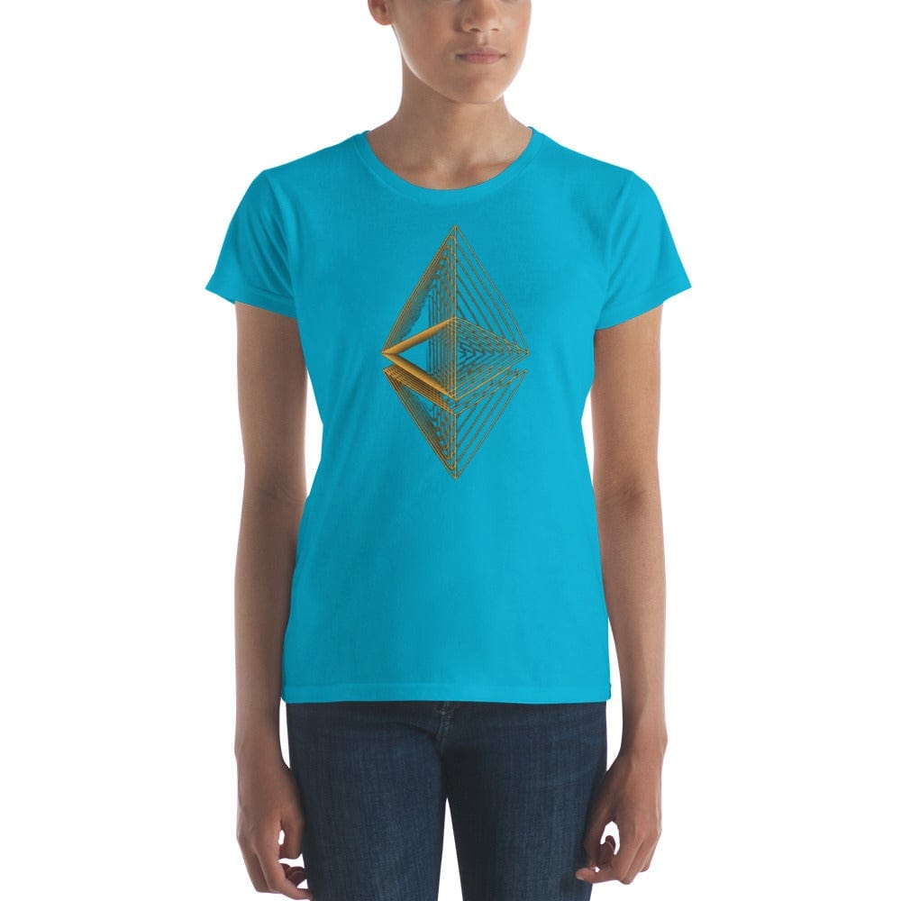 CryptoApparel.cool Caribbean Blue / S Women's Ethereum short sleeve t-shirt