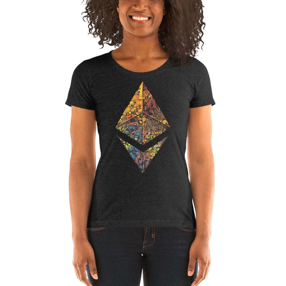 CryptoApparel.cool Charcoal-Black Triblend / S Ladies' short sleeve Ethereum t-shirt