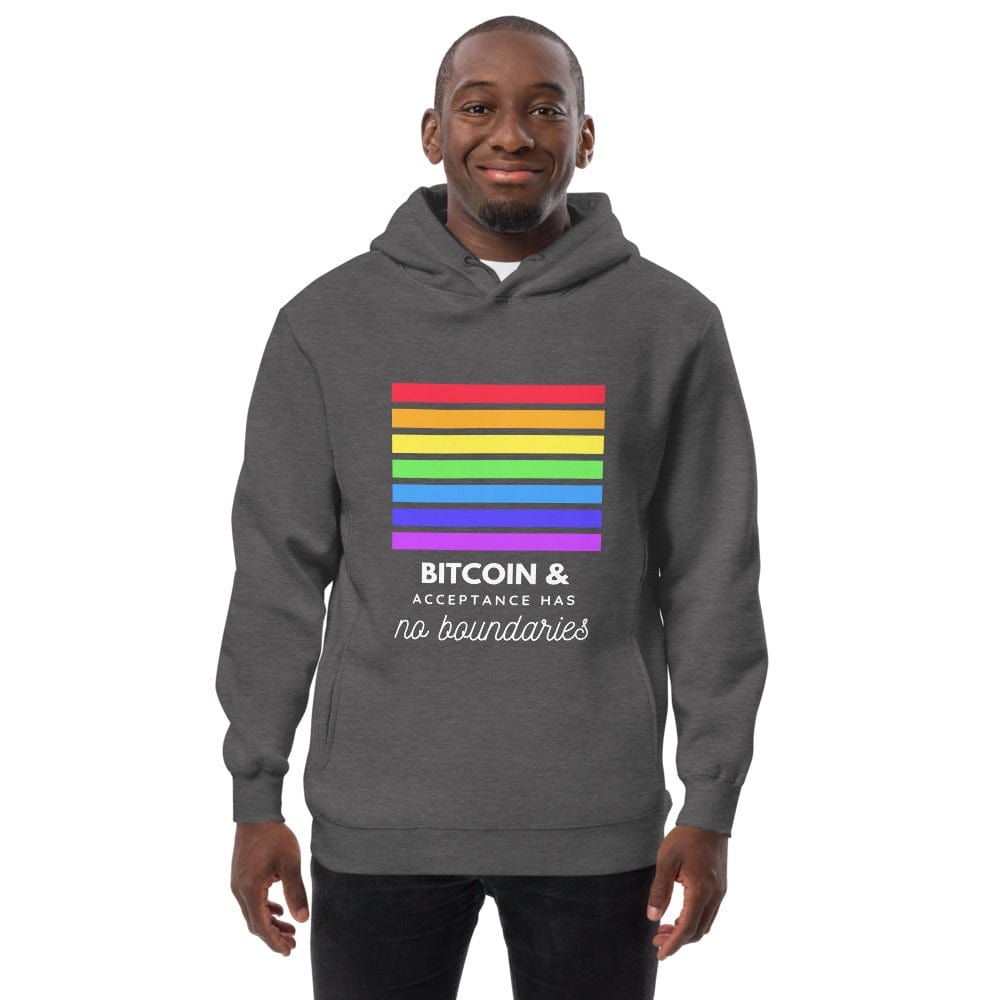 CryptoApparel.cool Charcoal Heather / S Unisex fashion Bitcoin & Acceptance hoodie