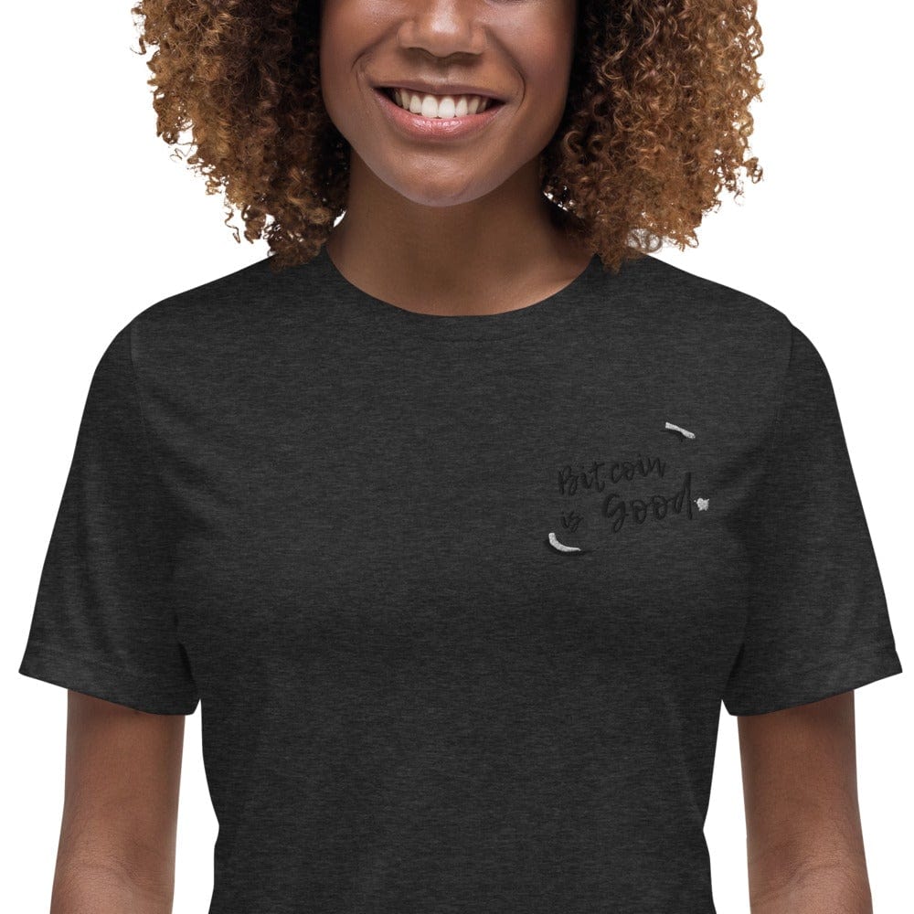 CryptoApparel.cool Dark Grey Heather / S Women's Relaxed Bitcoin T-Shirt