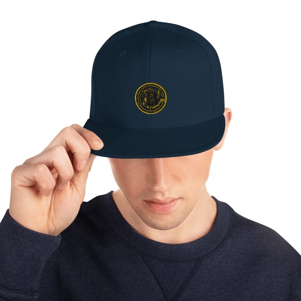 CryptoApparel.cool Dark Navy Bitcoin Snapback Hat
