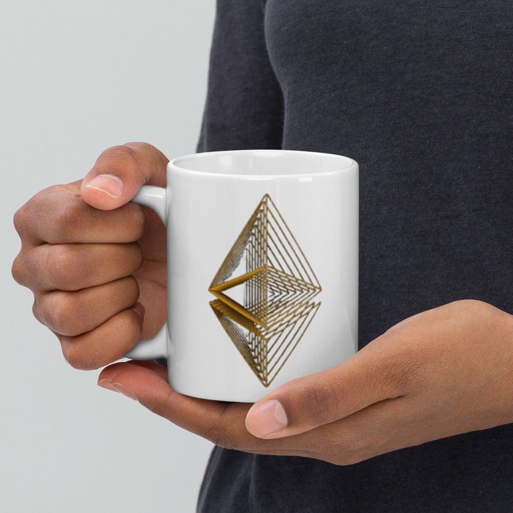 CryptoApparel.cool Ethereum | Crypto White glossy mug