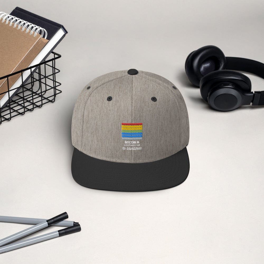 CryptoApparel.cool Heather/Black Bitcoin Gay Pride Snapback Hat