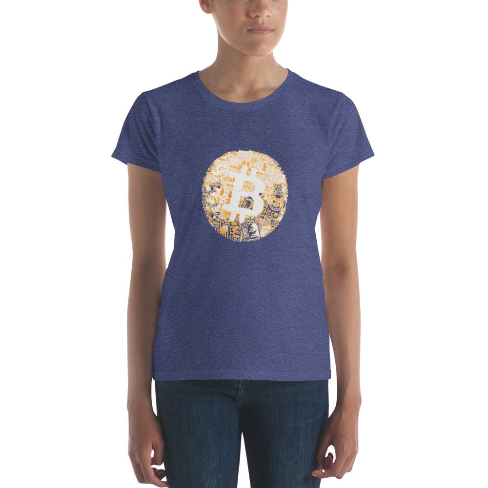 CryptoApparel.cool Heather Blue / S Women's Bitcoin short sleeve t-shirt