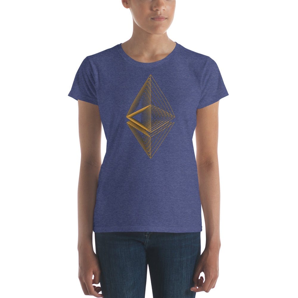 CryptoApparel.cool Heather Blue / S Women's Ethereum short sleeve t-shirt
