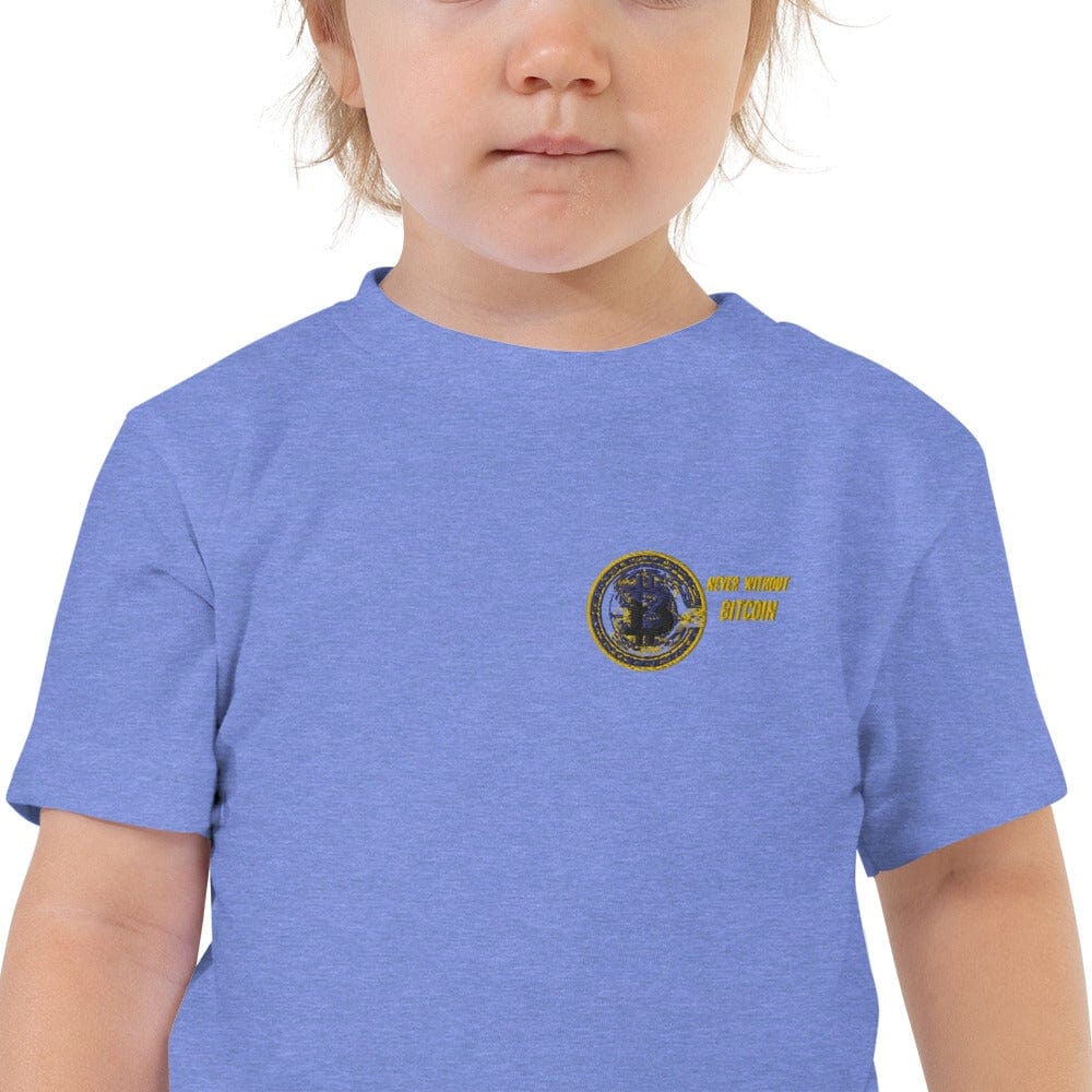 CryptoApparel.cool Heather Columbia Blue / 2T Toddler Short Sleeve Bitcoin Tee
