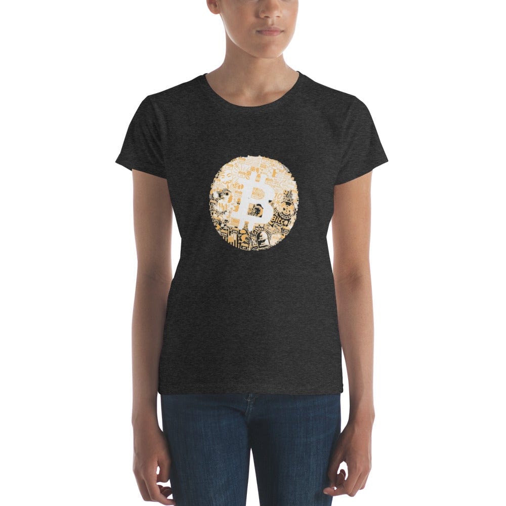 CryptoApparel.cool Heather Dark Grey / S Women's Bitcoin short sleeve t-shirt