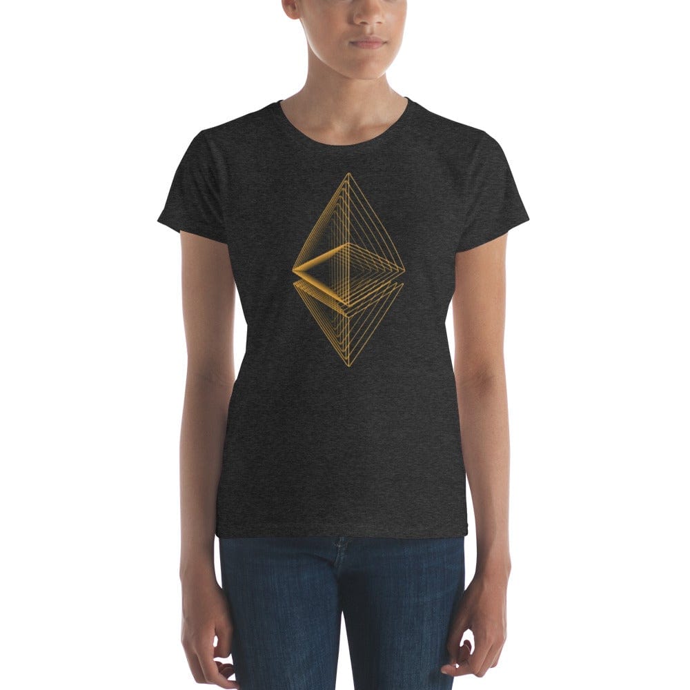 CryptoApparel.cool Heather Dark Grey / S Women's Ethereum short sleeve t-shirt