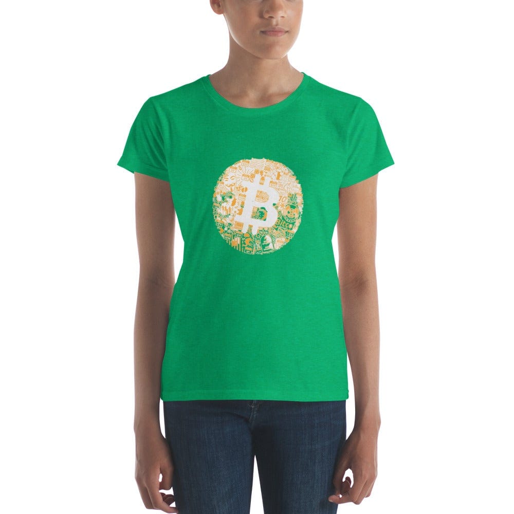 CryptoApparel.cool Heather Green / S Women's Bitcoin short sleeve t-shirt