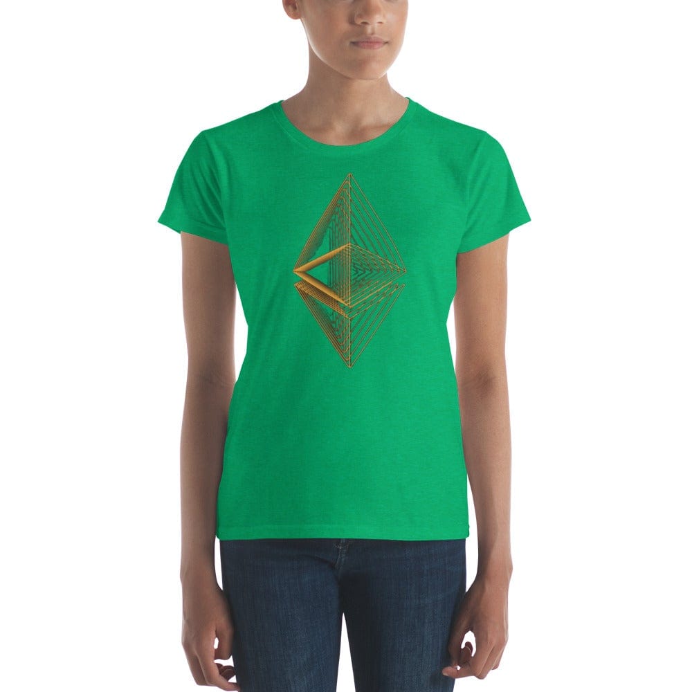 CryptoApparel.cool Heather Green / S Women's Ethereum short sleeve t-shirt