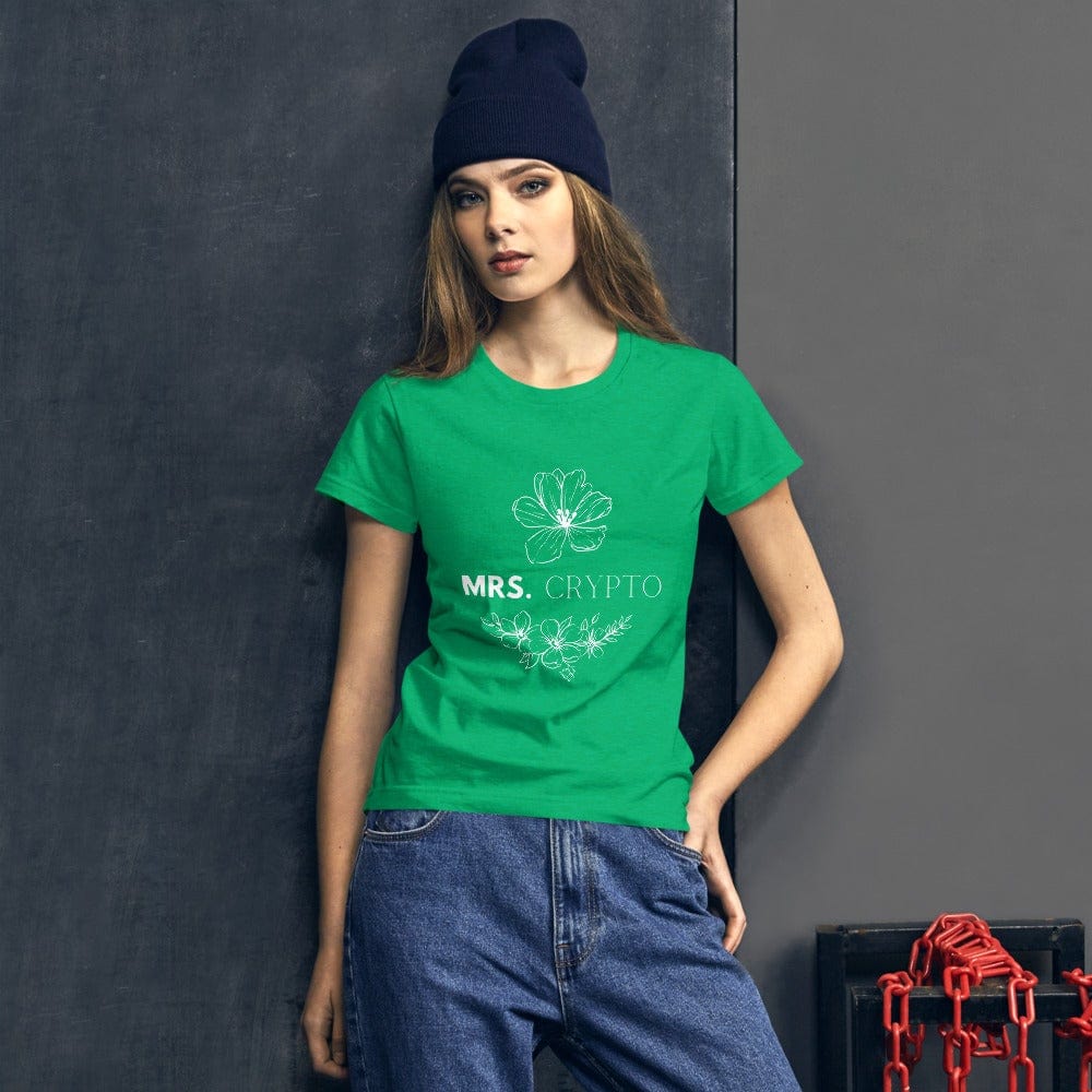 CryptoApparel.cool Heather Green / S Women's short sleeve Crypto t-shirt