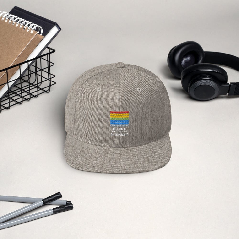 CryptoApparel.cool Heather Grey Bitcoin Gay Pride Snapback Hat