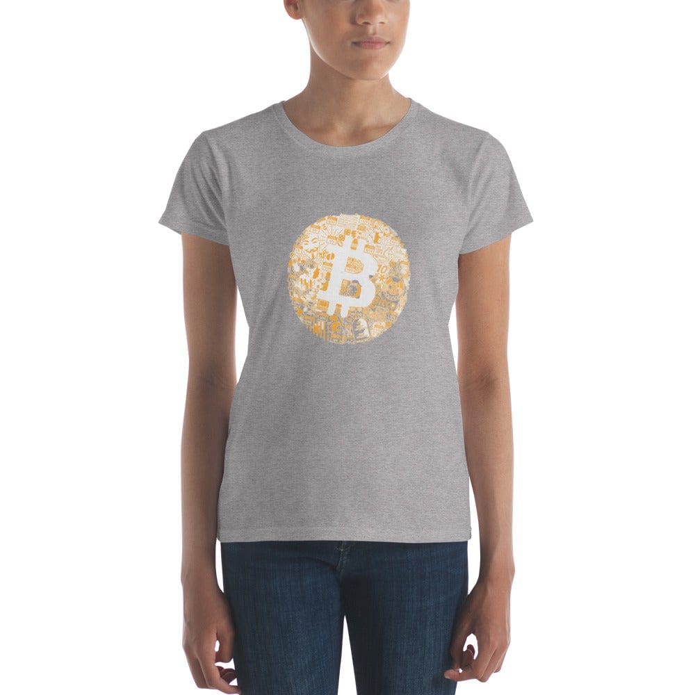 CryptoApparel.cool Heather Grey / S Women's Bitcoin short sleeve t-shirt