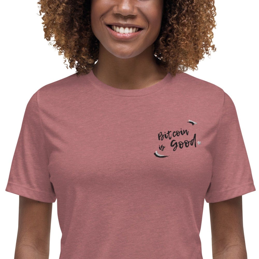 CryptoApparel.cool Heather Mauve / S Women's Relaxed Bitcoin T-Shirt