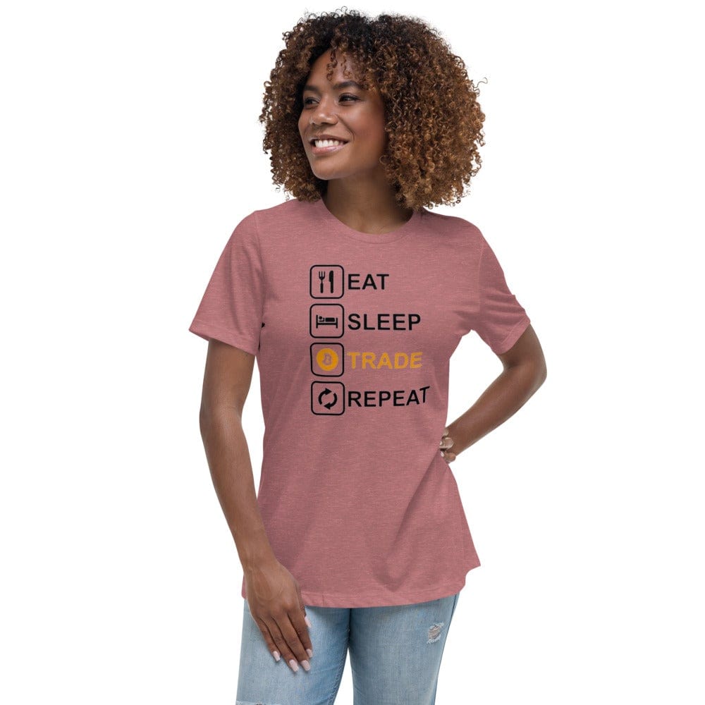 CryptoApparel.cool Heather Mauve / S Women's Relaxed Crypto Trading T-Shirt