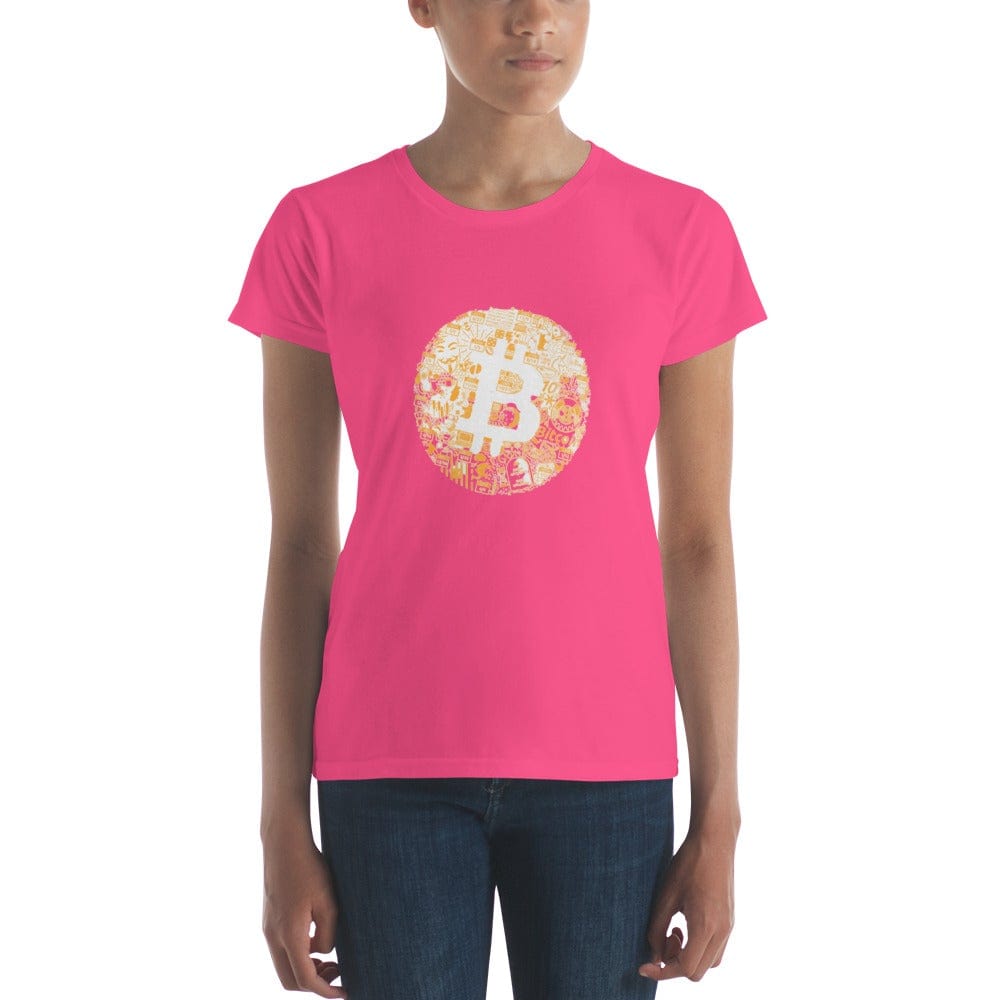 CryptoApparel.cool Hot Pink / S Women's Bitcoin short sleeve t-shirt