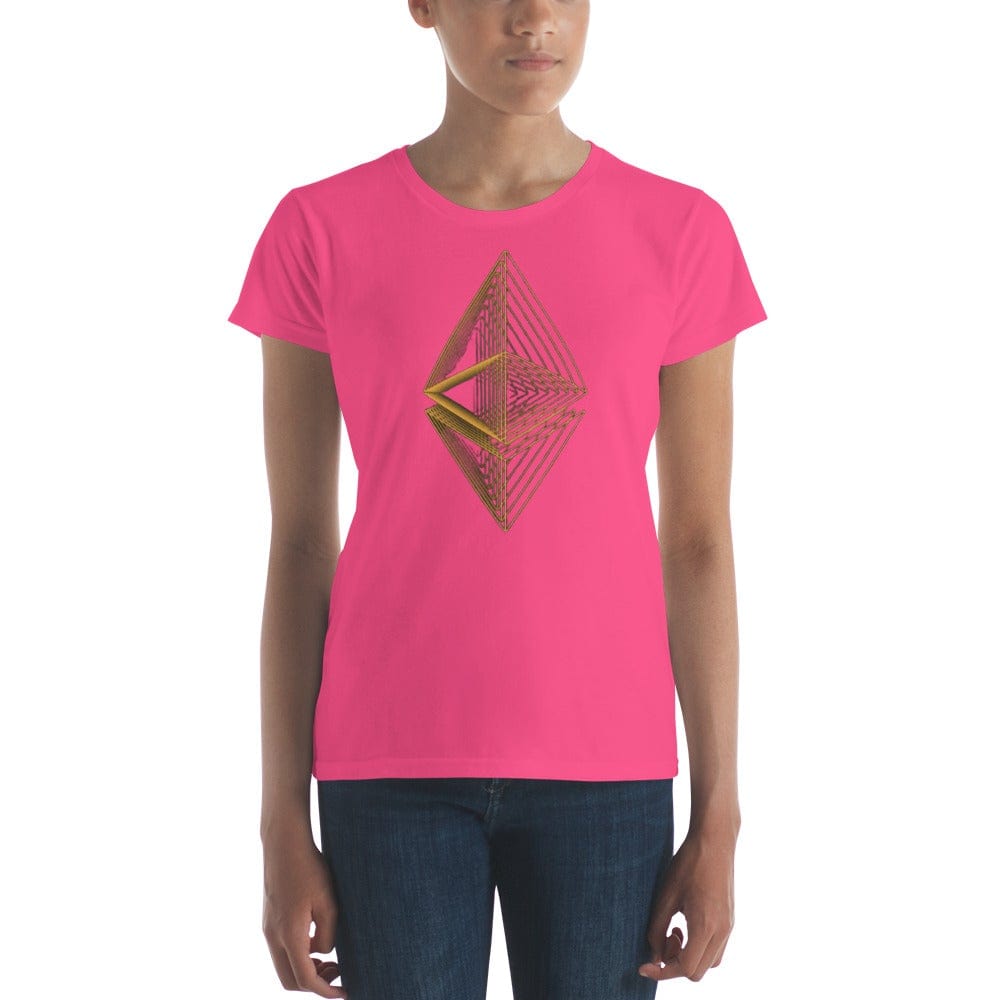 CryptoApparel.cool Hot Pink / S Women's Ethereum short sleeve t-shirt