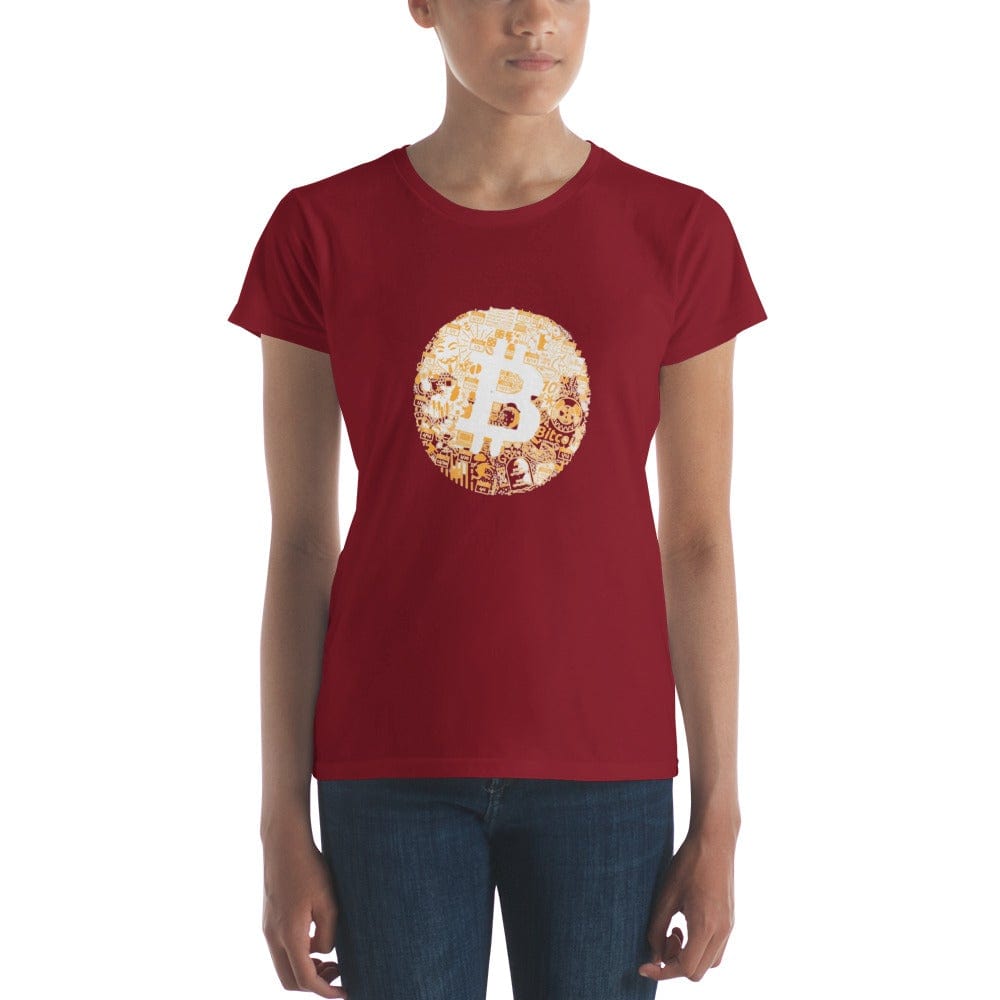 CryptoApparel.cool Independence Red / S Women's Bitcoin short sleeve t-shirt