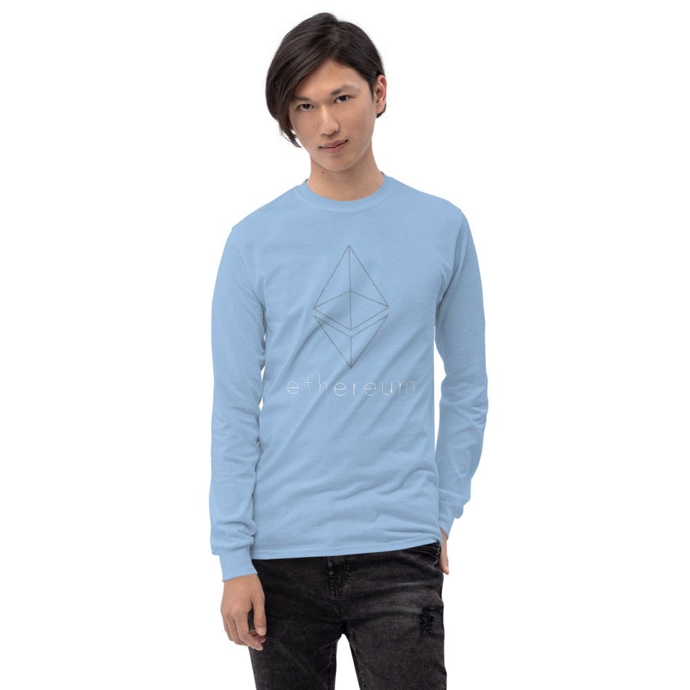 CryptoApparel.cool Light Blue / S Men’s Long Sleeve Ethereum Shirt