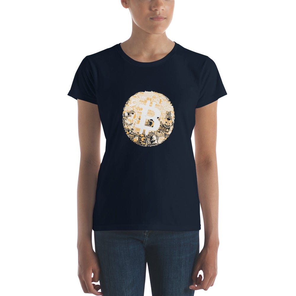 CryptoApparel.cool Navy / S Women's Bitcoin short sleeve t-shirt