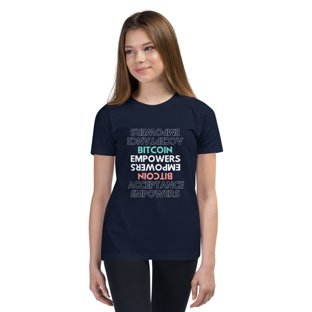 CryptoApparel.cool Navy / S Youth Bitcoin Short Sleeve T-Shirt