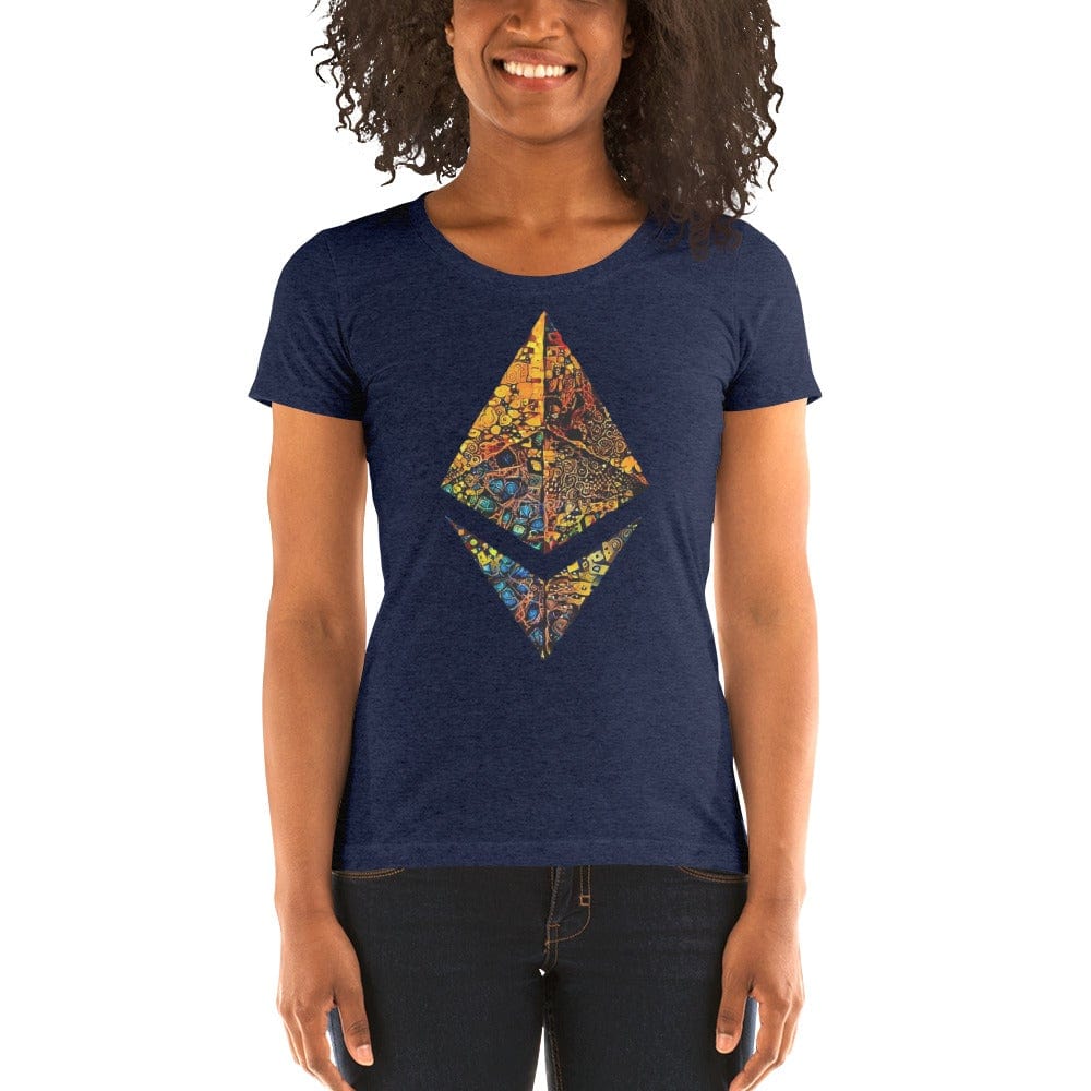 CryptoApparel.cool Navy Triblend / S Ladies' short sleeve Ethereum t-shirt