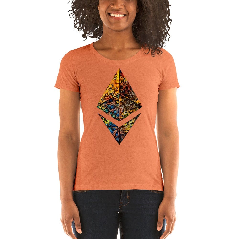 CryptoApparel.cool Orange Triblend / S Ladies' short sleeve Ethereum t-shirt