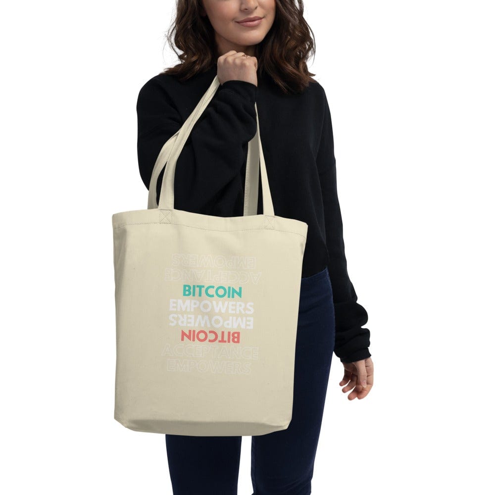 CryptoApparel.cool Oyster Eco Tote 'Bitcoin Empowers' Bag