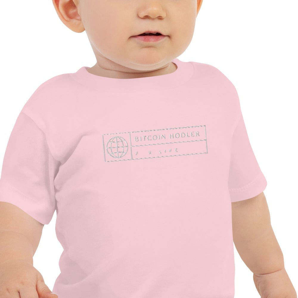 CryptoApparel.cool Pink / 6-12m Bitcoin Hodler Baby Jersey Short Sleeve Tee