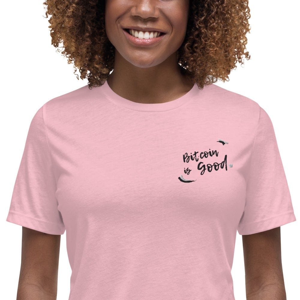 CryptoApparel.cool Pink / S Women's Relaxed Bitcoin T-Shirt