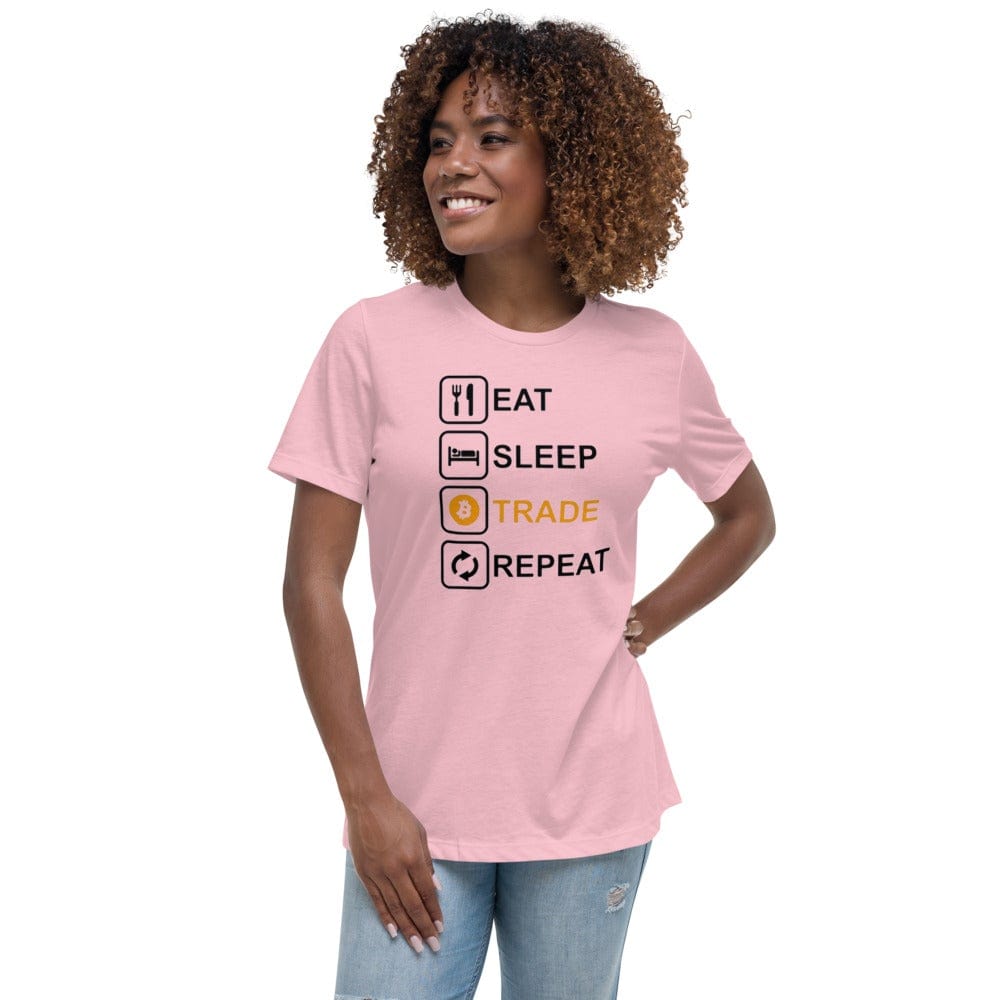 CryptoApparel.cool Pink / S Women's Relaxed Crypto Trading T-Shirt