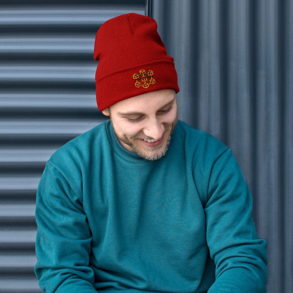 CryptoApparel.cool Red Embroidered 'Crypto Millionaire' Beanie