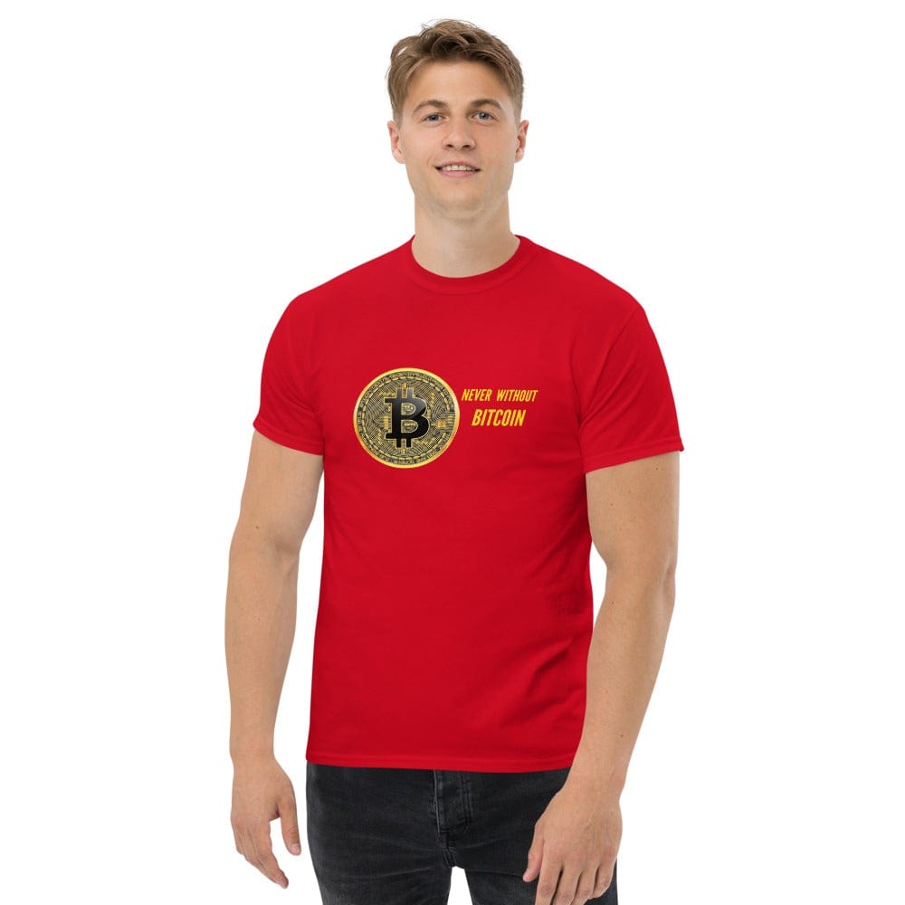 CryptoApparel.cool Red / S Men's heavyweight Bitcoin tee