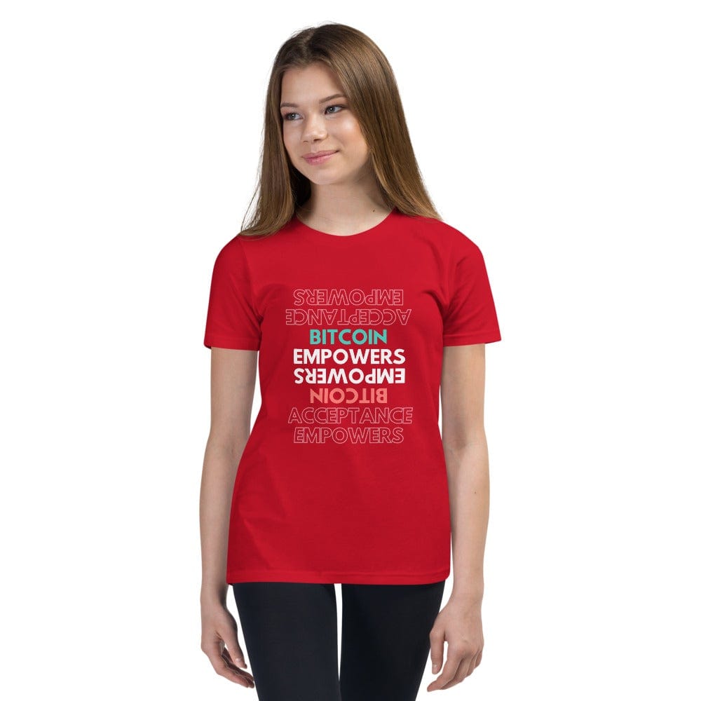 CryptoApparel.cool Red / S Youth Bitcoin Short Sleeve T-Shirt