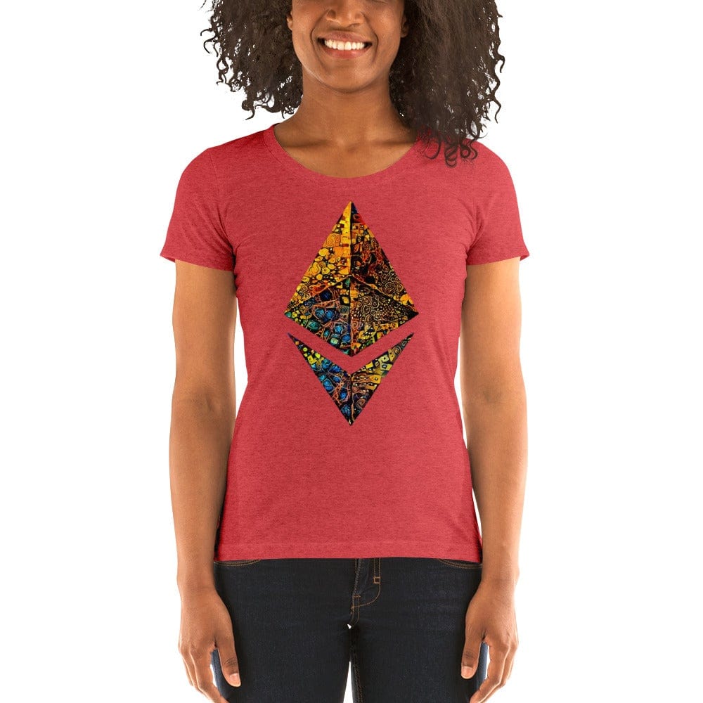 CryptoApparel.cool Red Triblend / S Ladies' short sleeve Ethereum t-shirt