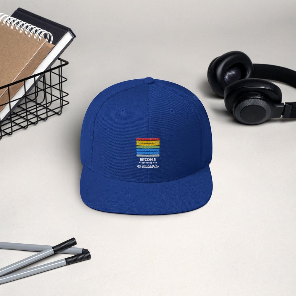 CryptoApparel.cool Royal Blue Bitcoin Gay Pride Snapback Hat