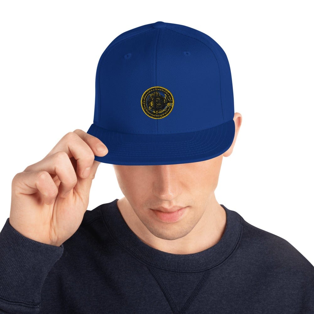 CryptoApparel.cool Royal Blue Bitcoin Snapback Hat