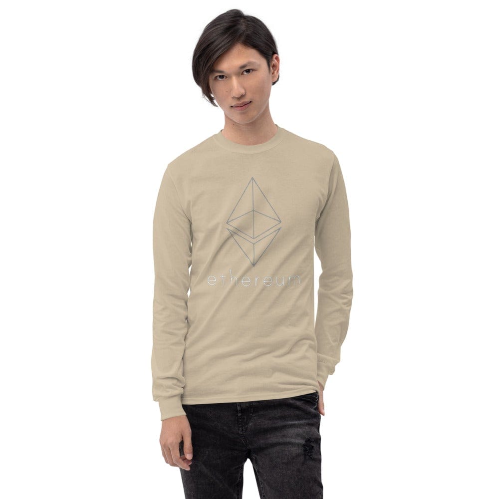 CryptoApparel.cool Sand / S Men’s Long Sleeve Ethereum Shirt